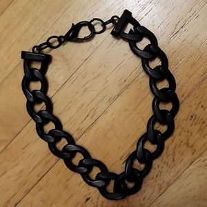 Matte black chain bracelet